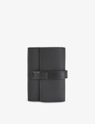Loewe Womens Black Anagram-embossed Vertical Leather Wallet In Black