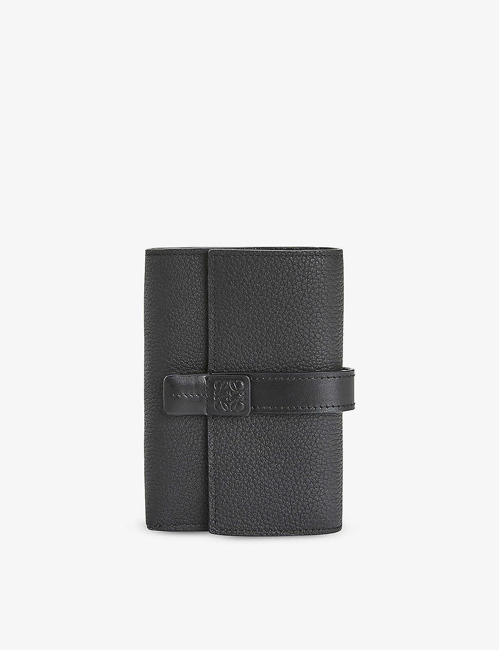 Loewe Womens Black Anagram-embossed Vertical Leather Wallet