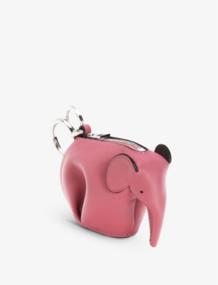 Loewe Elephant Mini Shoulder Bag Pink Leather Silver Hardware Ladies