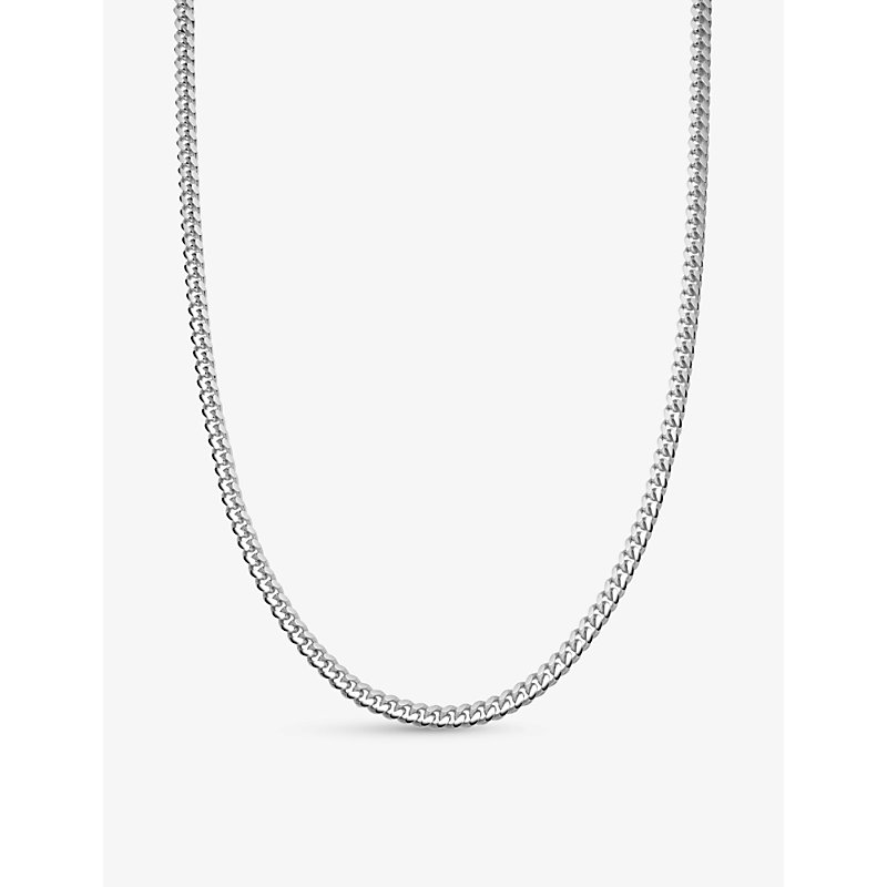Missoma Mens Silver Round Curb-chain 18ct Rhodium-plated Sterling-silver Necklace