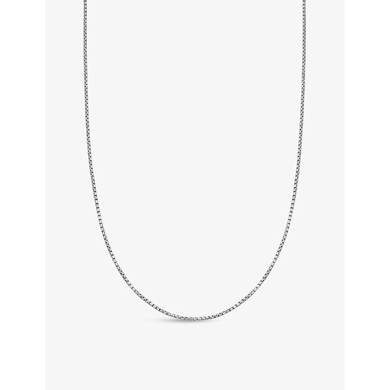 MISSOMA BOX-LINK RHODIUM-PLATED STERLING SILVER THIN CHAIN NECKLACE,R03701774