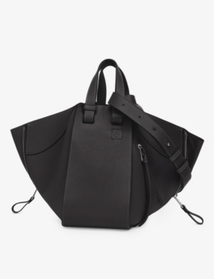 Loewe Hammock Drawstring Small Leather Shoulder Bag In Black