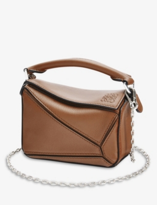 Loewe Womens Tan Puzzle Nano Leather Shoulder Bag 1size