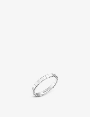 Shop Chopard Womens Fairmined White Gold Ice Cube 18ct White-gold Ring