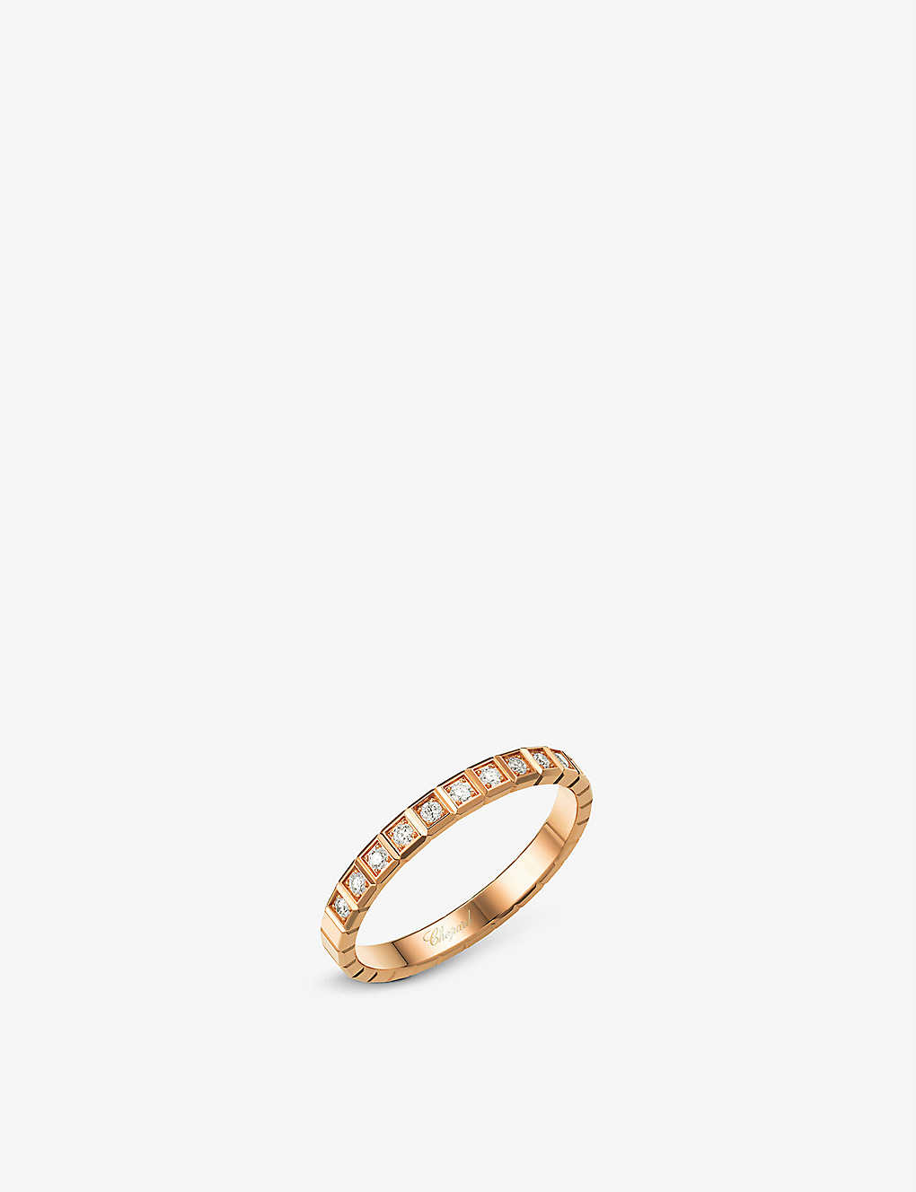 Chopard Ice Cube 18ct Rose-gold And Diamond Ring In Fairmined Rose Gold
