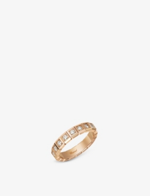 Shop Chopard Womens Fairmined Rose Gold Ice Cube Pure 18ct Rose-gold And Diamond Ring