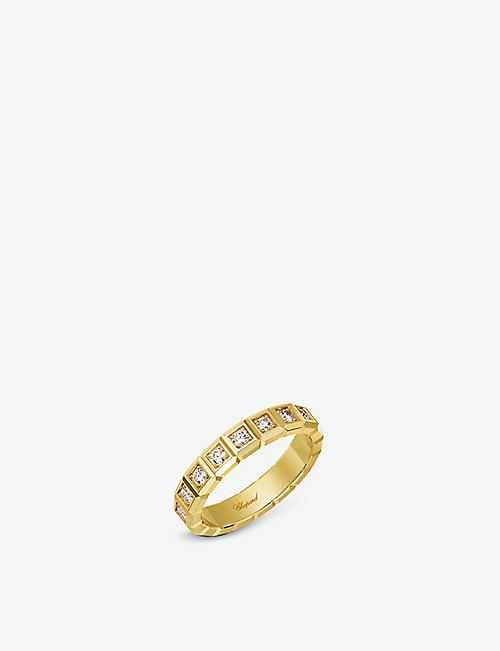 CHOPARD: Ice Cube Pure 18ct yellow-gold and diamond ring