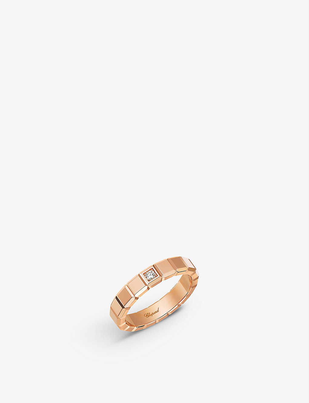Shop Chopard Womens Fairmined Rose Gold Ice Cube 18ct Rose-gold And 0.03ct Round-cut Diamond Ring