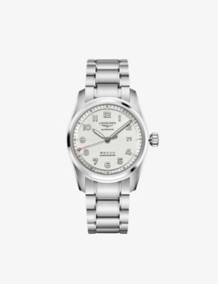 Longines L3.810.4.73.6 Spirit Stainless Steel Watch In Silver