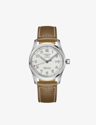 Longines Spirit Automatic Chronometer White Dial Mens Watch L3.810.4.73.2 In Tan