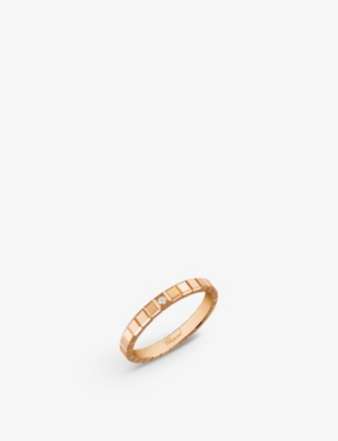 CHOPARD: Ice Cube 18ct rose-gold and 0.01ct round-cut diamond ring