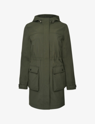 Sweaty Betty Stride Waterproof Parka In Dark Forest Green