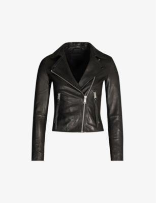 All saints leather on sale jacket womens sale