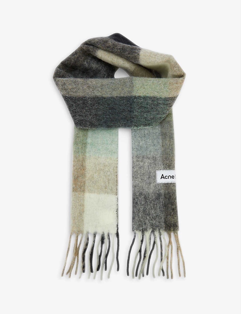 ACNE STUDIOS Vally checked wool-blend scarf