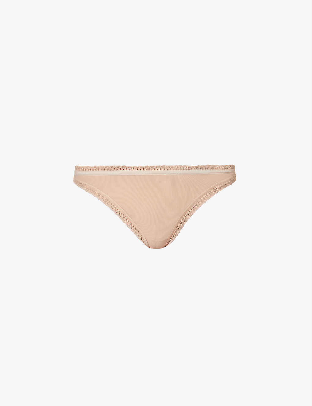 Calvin Klein Bottoms Up Mid-rise Stretch-jersey Thong In Nude (lingerie)