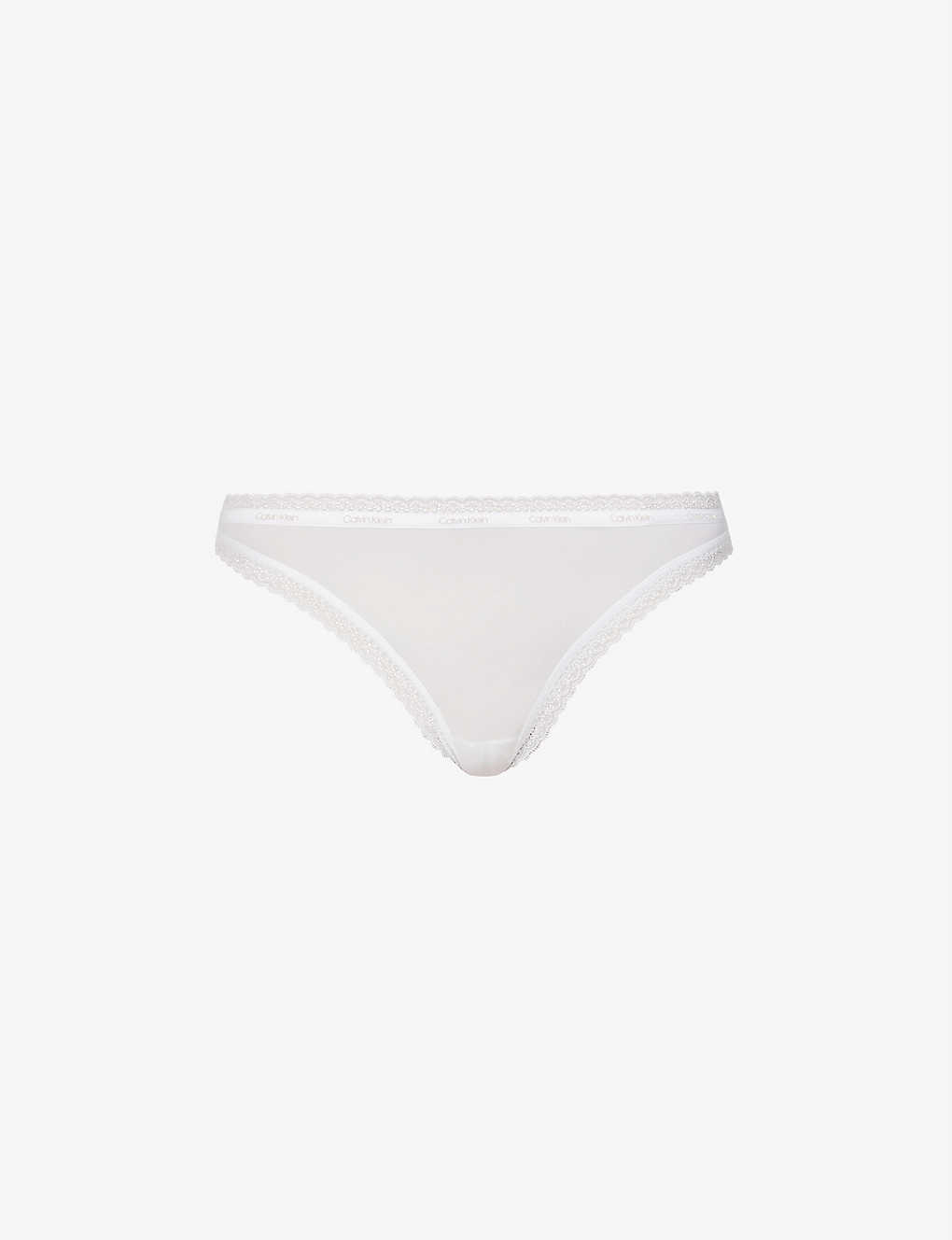 Calvin Klein Bottoms Up Mid-rise Stretch-jersey Thong In White