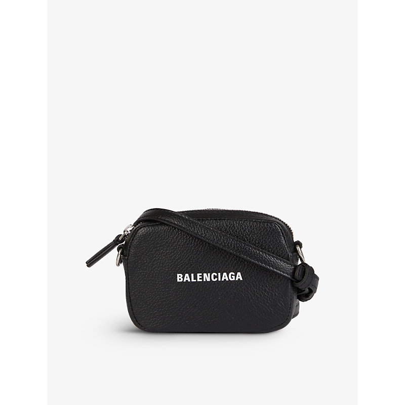 Balenciaga Cash Mini Leather Cross-body Bag In Black L White