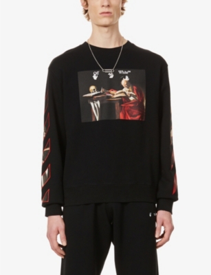 off white jumper red