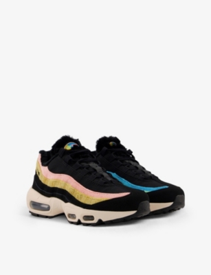 nike air max 95 leather trainers in black