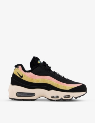 nike air max 95 leather trainers in black