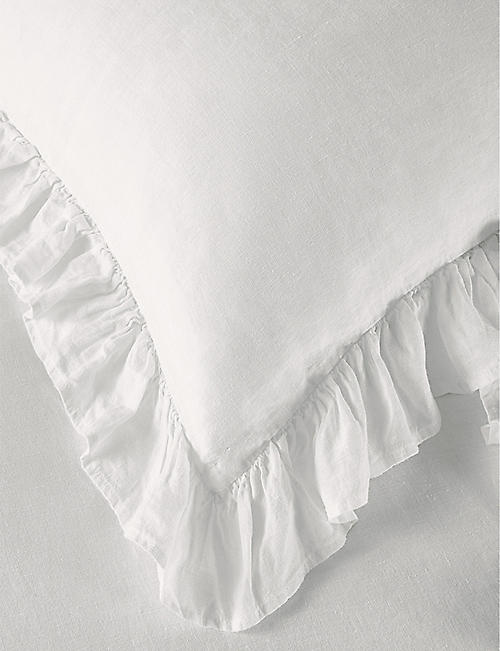 THE WHITE COMPANY: Kara linen-blend double flat sheet
