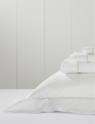 The White Company Single Row Cord Cotton Single Duvet Cover In White/natural