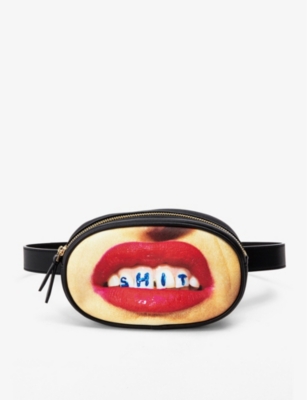 Seletti Wears Toiletpaper Revolver Faux-leather Coin Bag in Red