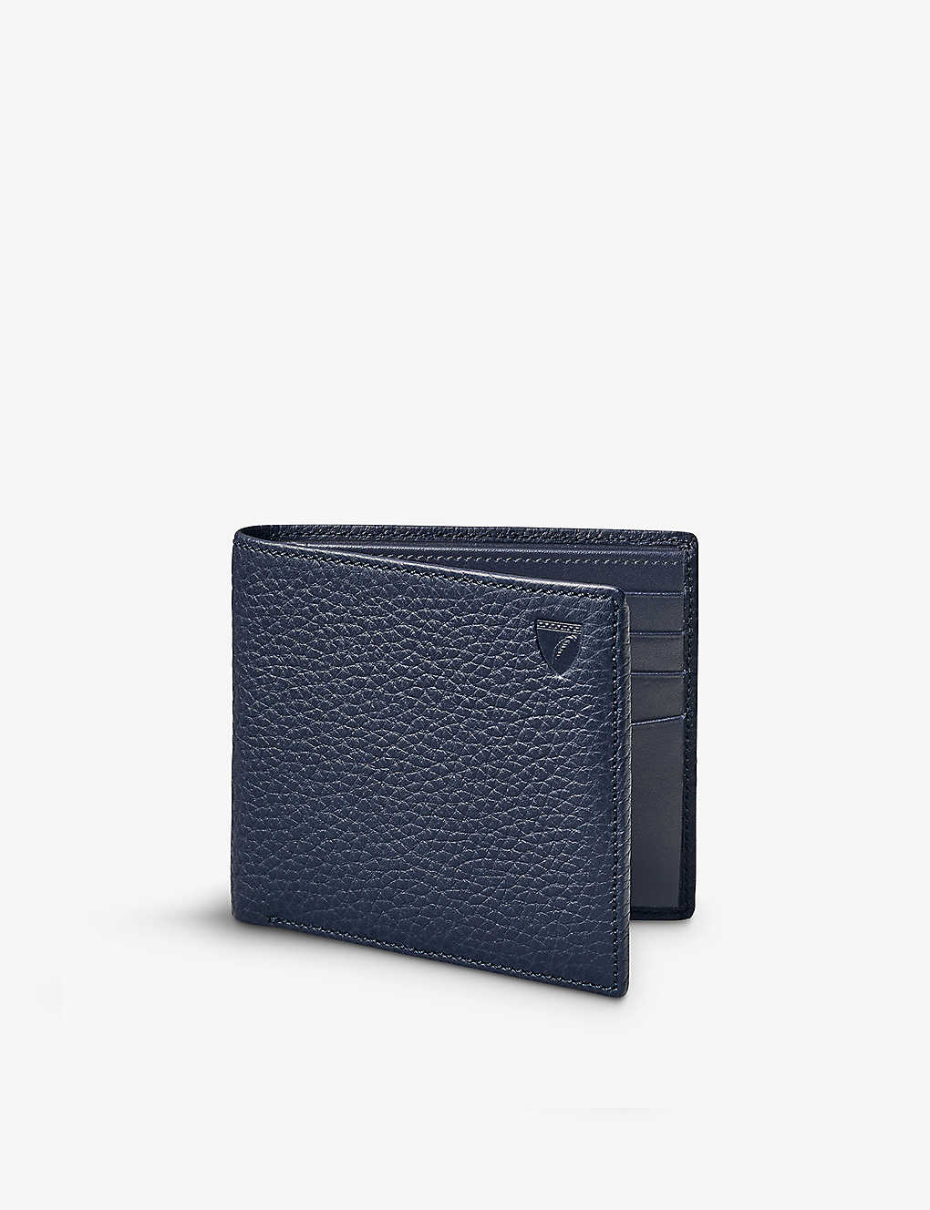 Aspinal Of London Womens Navy Billfold Eight-card Leather Wallet