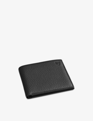 Aspinal Of London Mens Black Billfold Eight-card Leather Wallet In Black