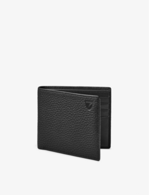Aspinal Of London Mens Black Billfold Eight-card Leather Wallet