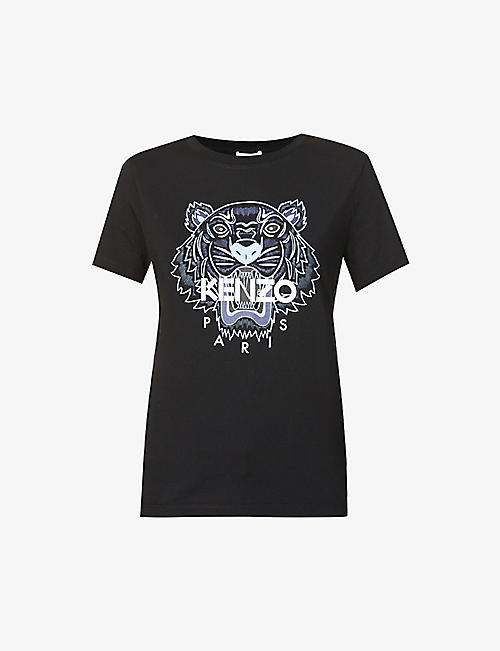 KENZO: Icon Classic tiger-print cotton-jersey T-shirt