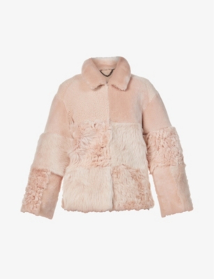 WHISTLES: Hema contrast-panel shearling coat