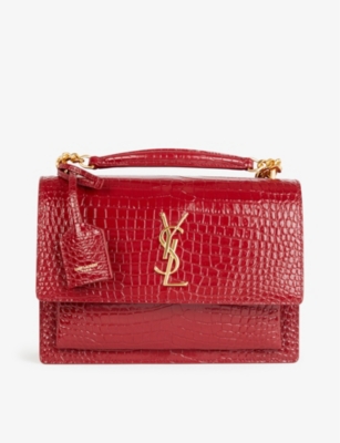 saint laurent croc embossed bag