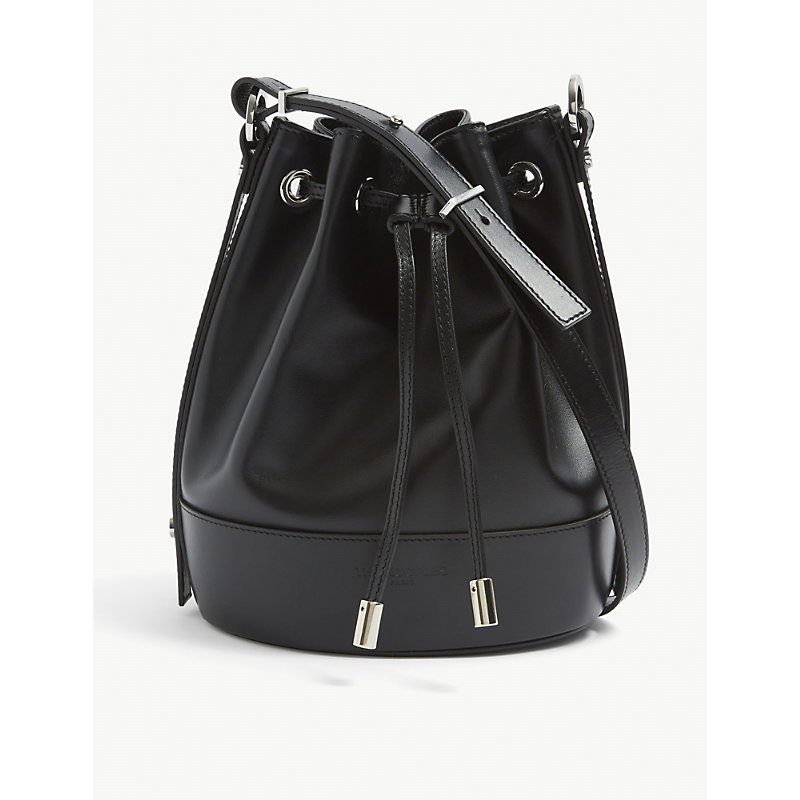 The Kooples Womens Bla01 Tina Leather Bucket Bag 1 Size