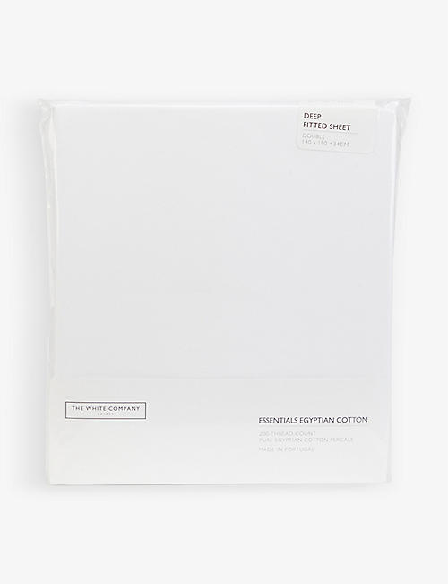 THE WHITE COMPANY: Essentials Egyptian cotton double deep fitted sheet 140x190cm