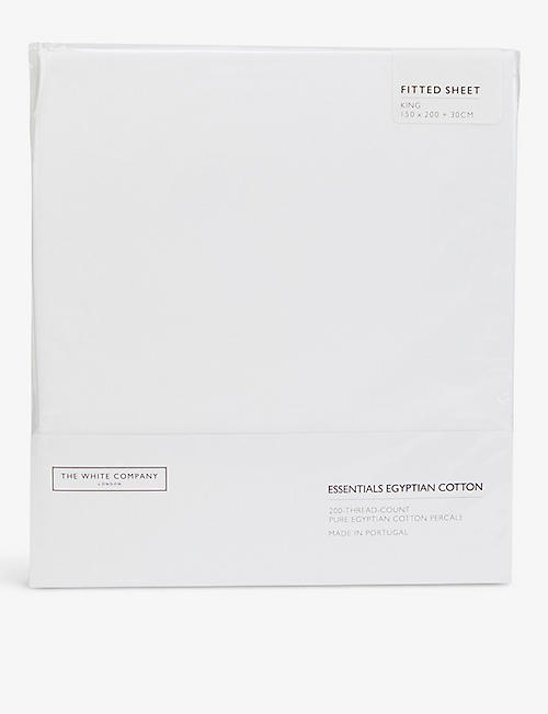 THE WHITE COMPANY: Essentials cotton fitted bedsheet 150cm x 200cm