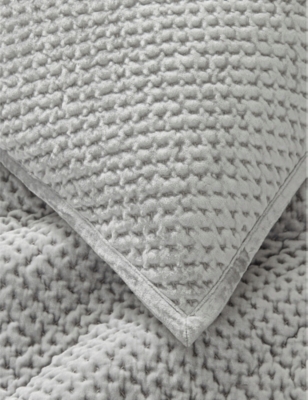 Shop The White Company Silver Grey Brompton Medium Cotton-blend Cushion Cover 50cm X 50cm