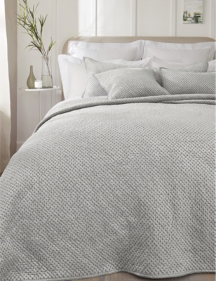 The White Company Silver Grey Brompton Medium Cotton-blend Cushion Cover 50cm X 50cm