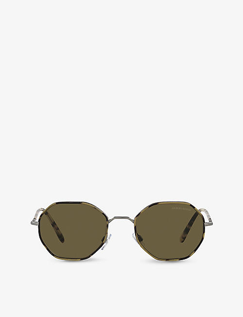GIORGIO ARMANI: AR6112J rectangular-frame acetate and metal sunglasses