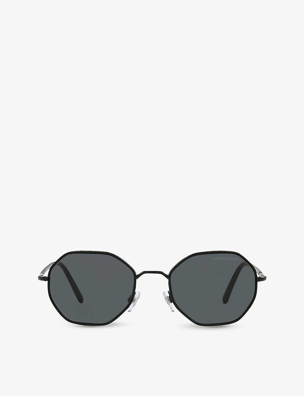 Giorgio Armani Ar6112j Rectangular-frame Acetate And Metal Sunglasses In Black