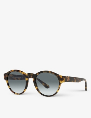 Shop Giorgio Armani Men's Yellow Ar8146 Panthos-frame Bio-acetate And Crystal Sunglasses