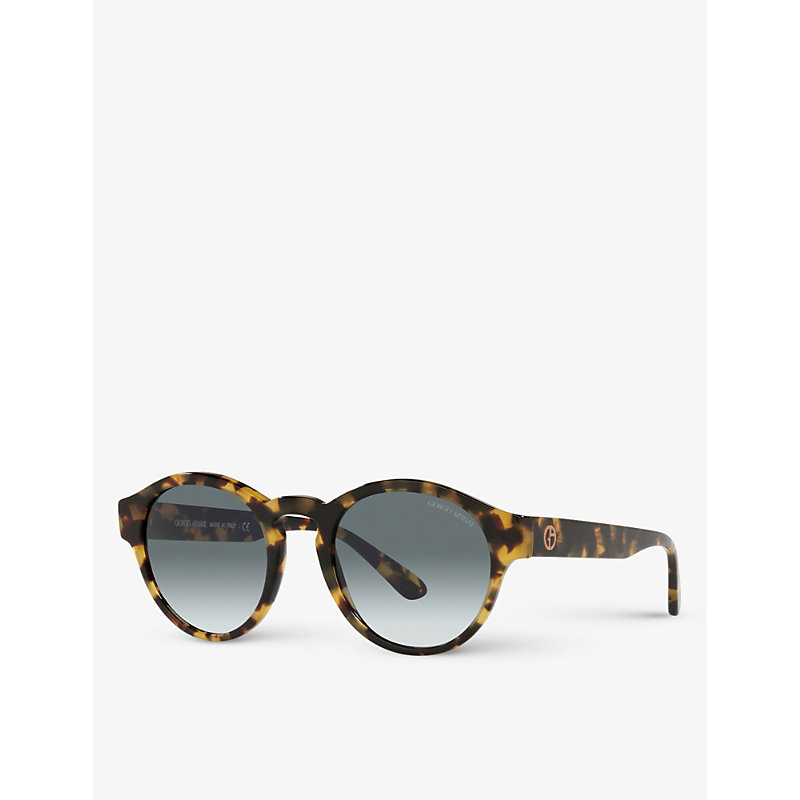 Shop Giorgio Armani Men's Yellow Ar8146 Panthos-frame Bio-acetate And Crystal Sunglasses