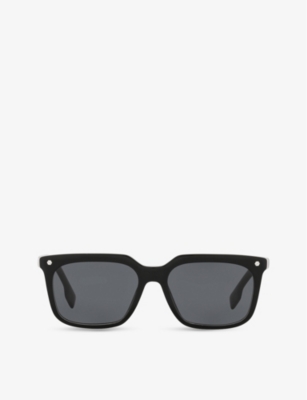 Burberry Be4337 Rectangle-frame Acetate Sunglasses In Black
