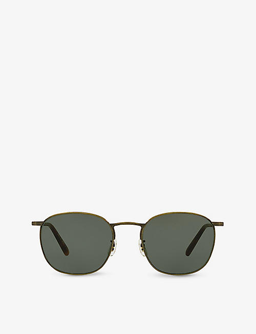 OLIVER PEOPLES: OV1285ST Goldsen rectangle-frame titanium sunglasses