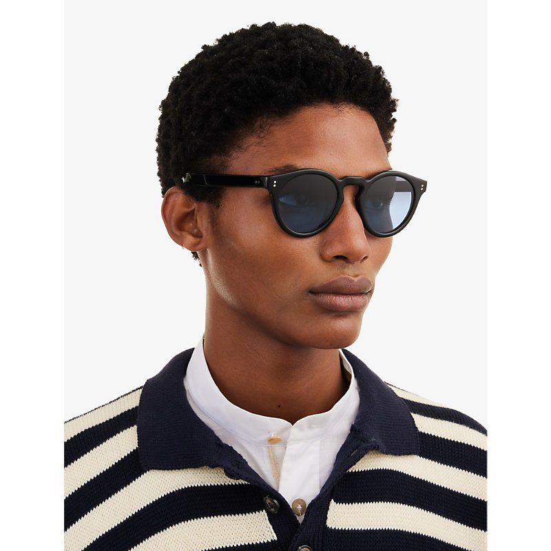 Shop Oliver Peoples Mens Black Ov5450su Martineaux Round-frame Acetate Sunglasses