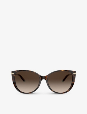 Shop Tiffany & Co Tf4178 Cat-eye Frame Acetate Sunglasses In Brown