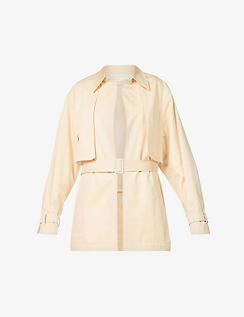 LA COLLECTION: Serena belted stretch-cotton jacket
