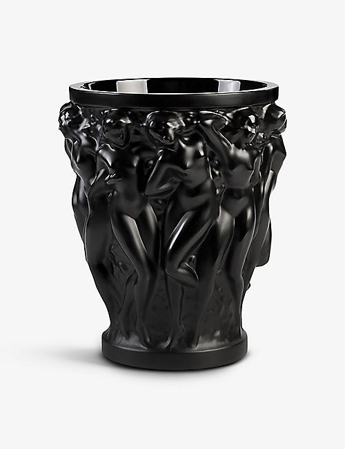 LALIQUE: Bacchantes small crystal vase 14.6cm