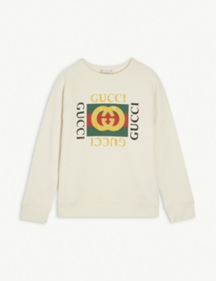 gucci stamp cotton sweatshirt