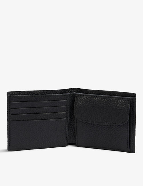 Designer Hudson & James London Real Distressed Leather Mens Wallet with Zip Coin Pocket Credit Carder Holder Bifold Purse UK Union Jack Black